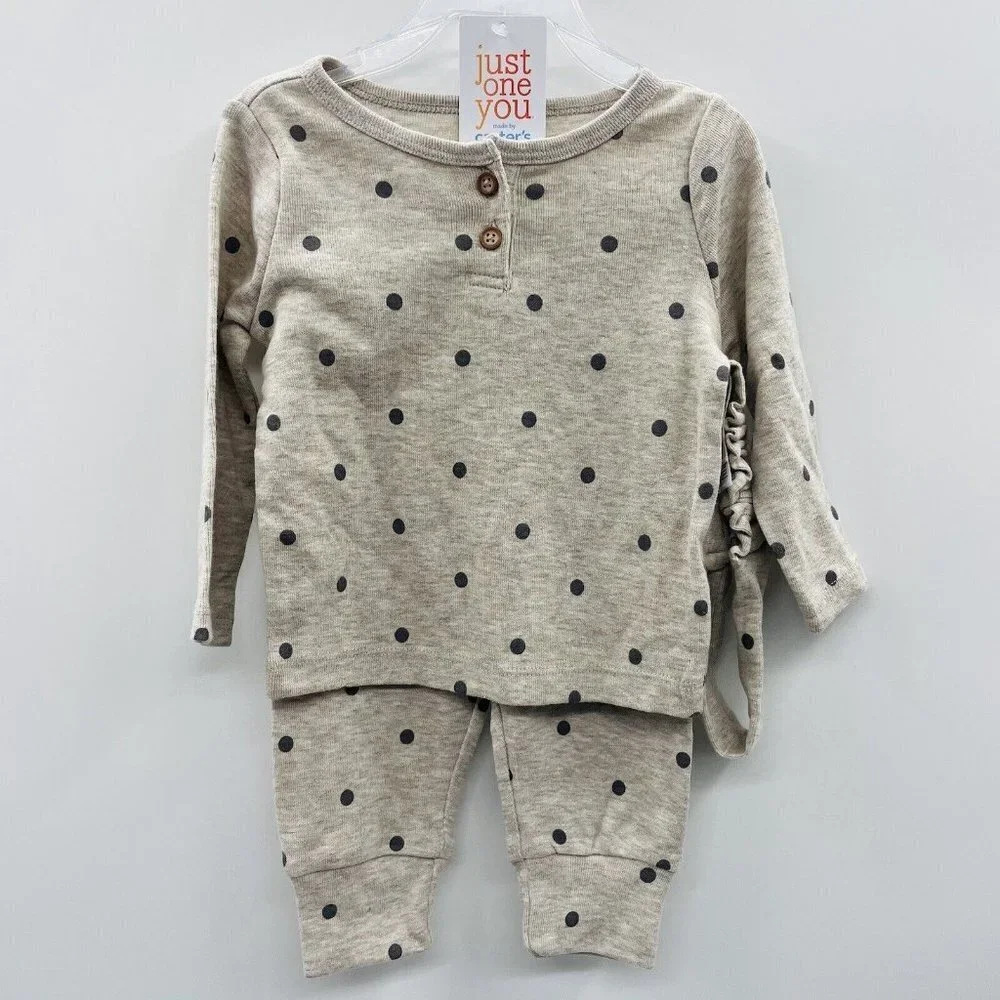 Carter's Just‎ One You Baby Girls 9M 3pc Top & Bottom Set with Headband Tan 553